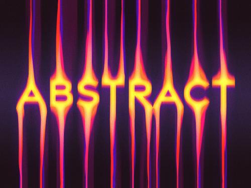 Abstract Color Leak Text Effect Mockup