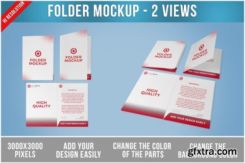 Classic Closed Folder with Elastic Band Mockup Collections 14xPSD