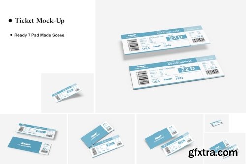 Boarding Pass Mockup Collections 14xPSD