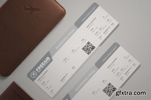 Boarding Pass Mockup Collections 14xPSD