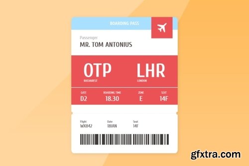 Boarding Pass Mockup Collections 14xPSD