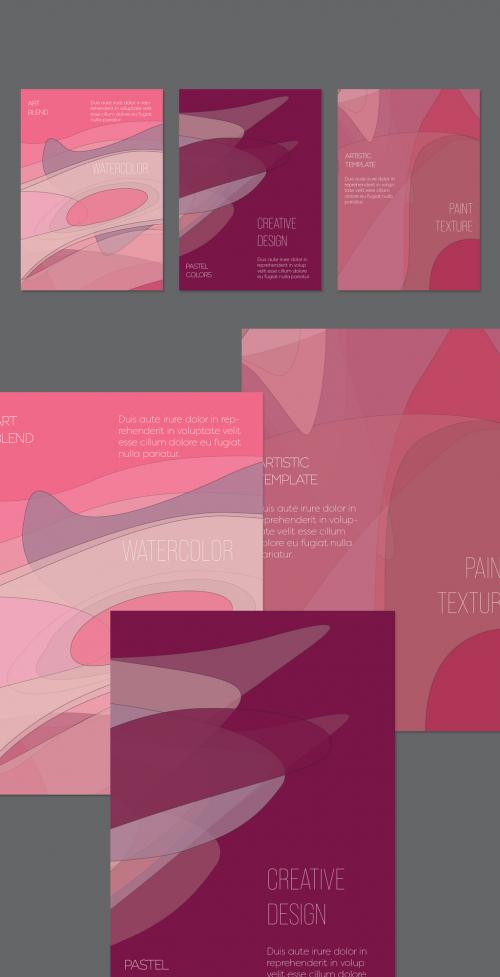 Flyer Layout with Abstract Overlapping Pastel Transparent Shapes