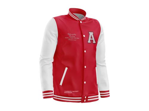 Varsity Jacket Mockup Half Side View