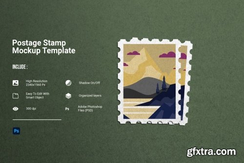 Postage Stamp Mockup Collections 14xPSD