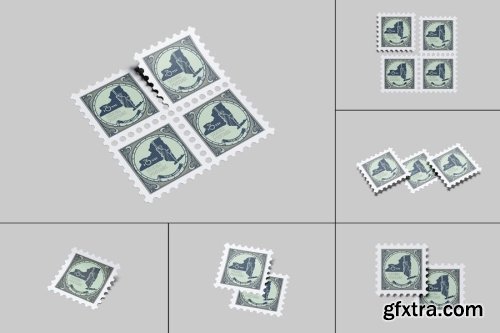 Postage Stamp Mockup Collections 14xPSD