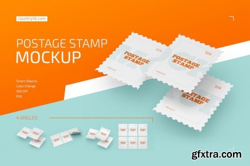 Postage Stamp Mockup Collections 14xPSD