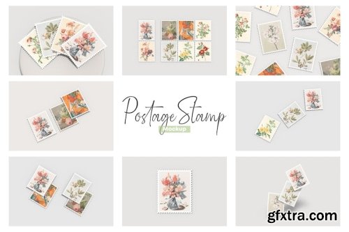 Postage Stamp Mockup Collections 14xPSD