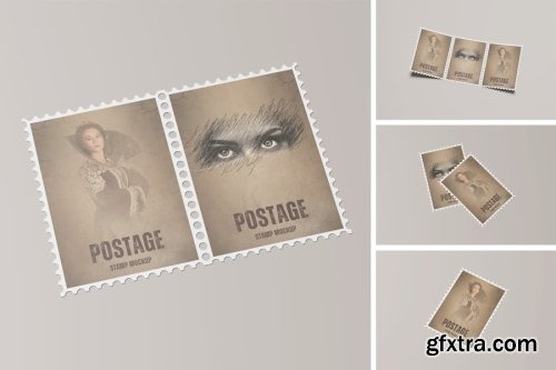 Postage Stamp Mockup Collections 14xPSD