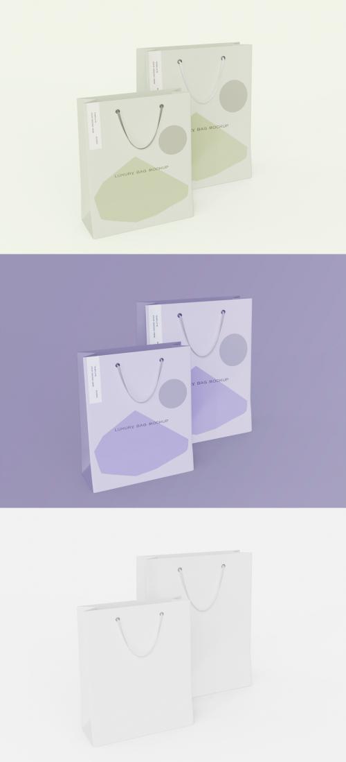 3D Two Shopping Bags Mockup