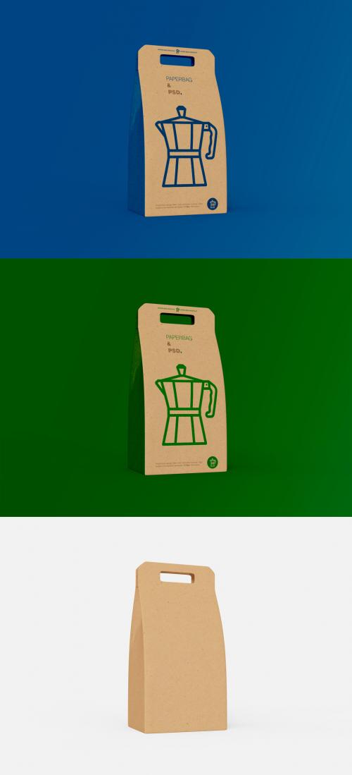 3D Lunch Kraft Bag Mockup