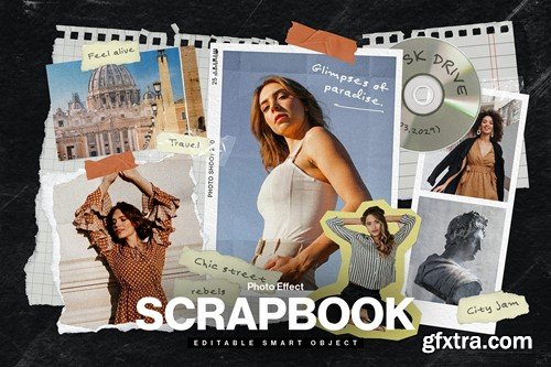 Photo Collage Scrapbook Mockup Template 99JLSHS