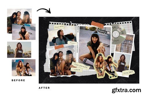 Photo Collage Scrapbook Mockup Template 99JLSHS