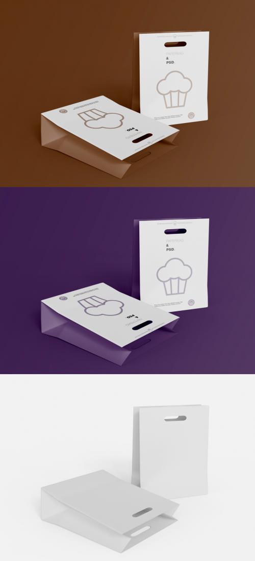 3D Two Paper Bags Mockup