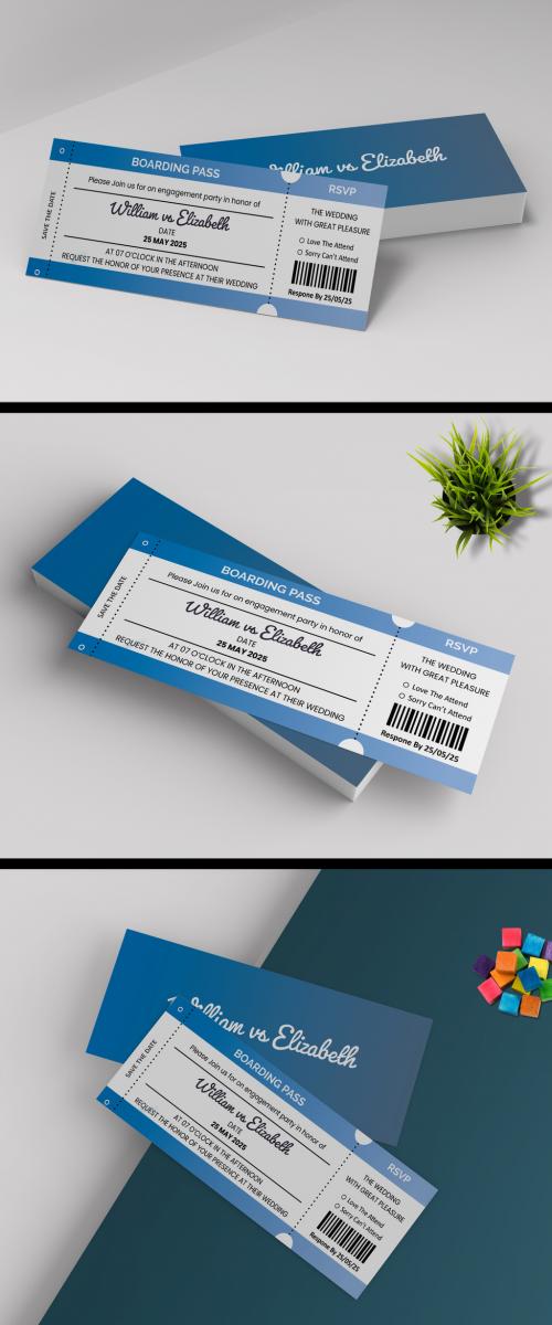 Boarding Pass Wedding Invitation Ticket