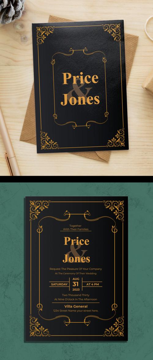 Wedding Invitation Card Layout Design