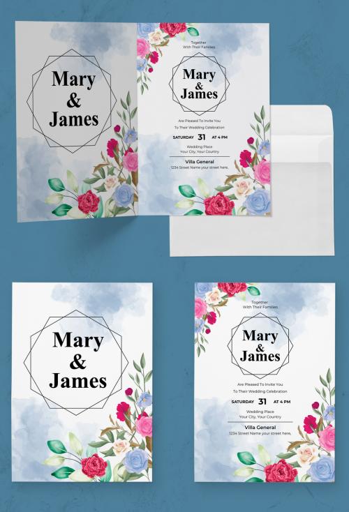 Floral Bridal Shower Invitation Layout