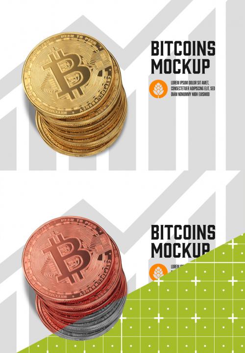 Golden Bitcoin Mockup