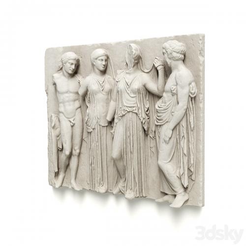 Greek Attic relief wall panel