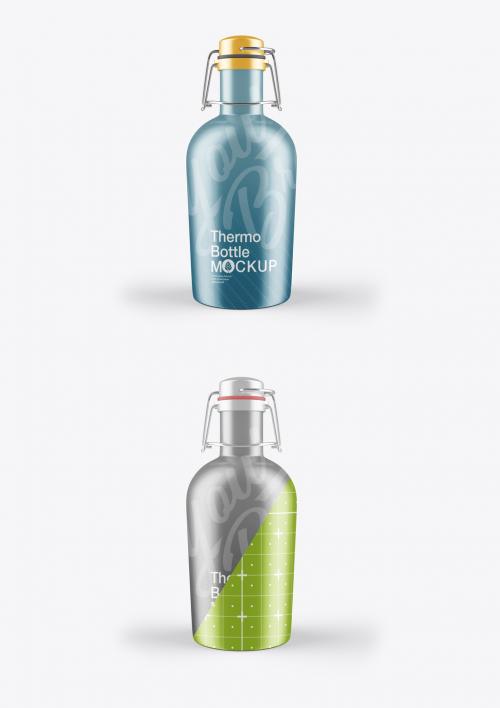 Metallic Thermo Bottle Mockup