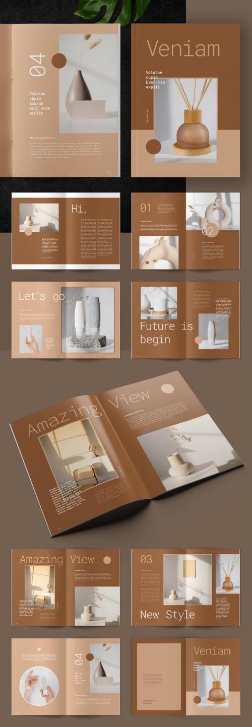 Product Design Portfolio Layout with Beige Accents