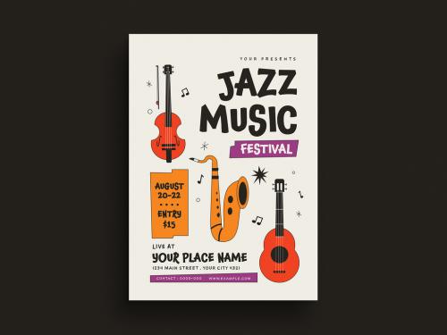 Jazz Music Flyer Layout