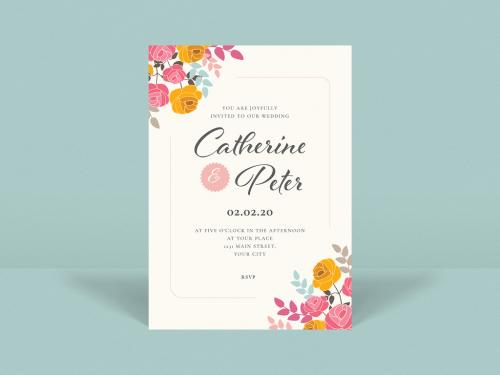 Floral Wedding Invitation Layout