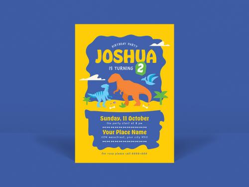 Dinosaur Kids Birthday Invitation