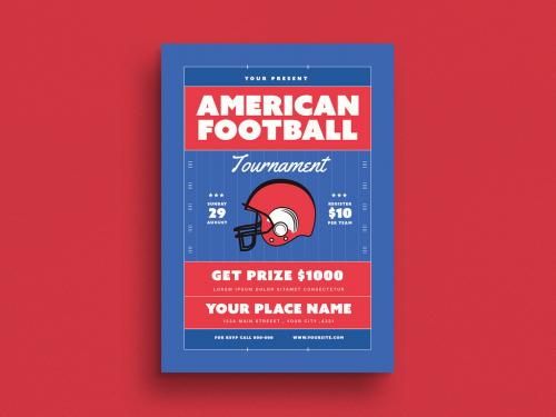 America Football Tournament Flyer Layout