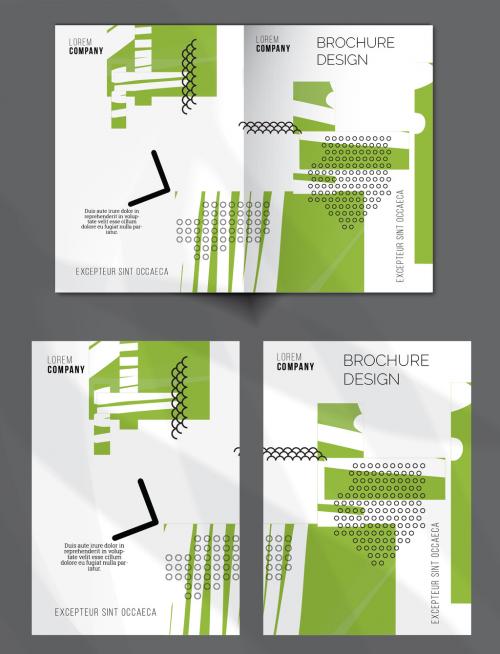 Brochure Cover Layout Geometric Shapes and Abstract Bright Rectangles on White