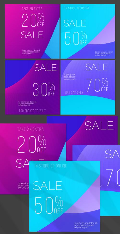 Social Media Post Layout with Futuristic Wavy Gradient Shape