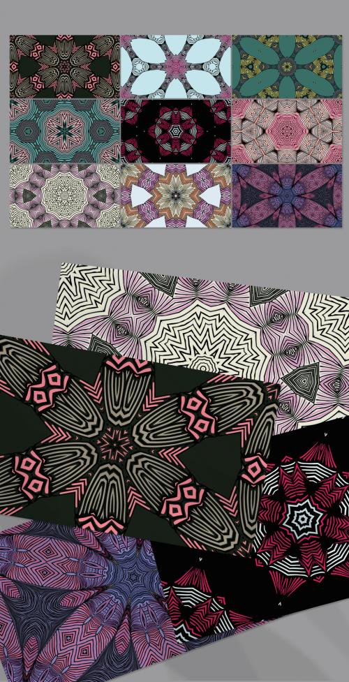 Seamless Pattern Collection with Mandala Ethic Motif