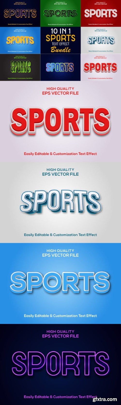 10 in 1 Sports Text Effect Bundle