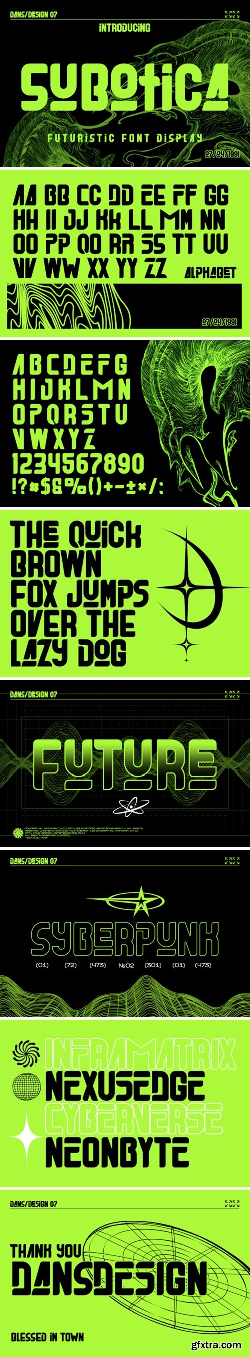 CM - Subotica Futuristic Y2k Display Font 92505963