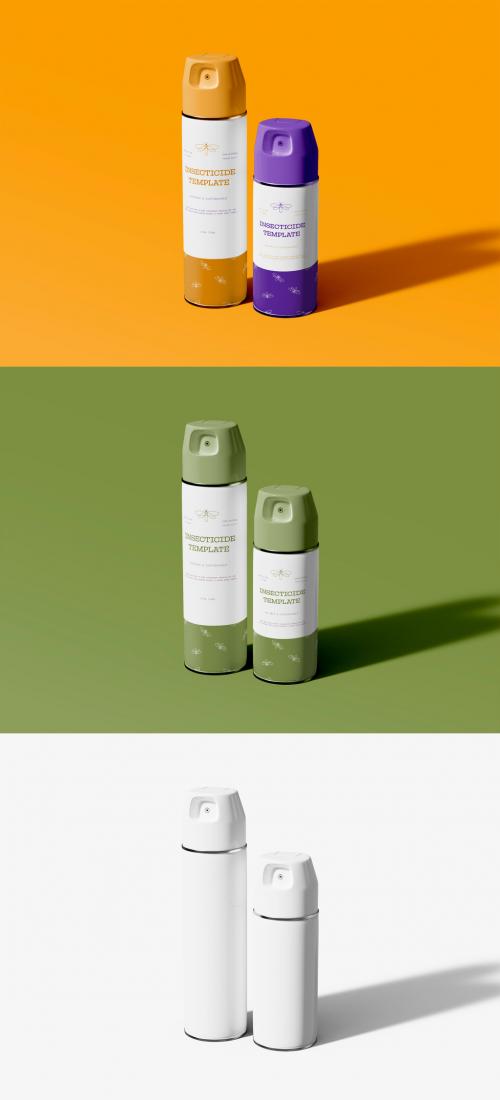 Two Different Size Spray Bottles Mockup