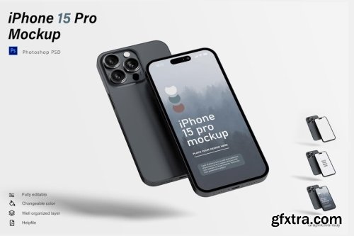 Phone 15 Pro Mockup Collections 14xPSD