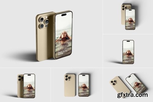 Phone 15 Pro Mockup Collections 14xPSD