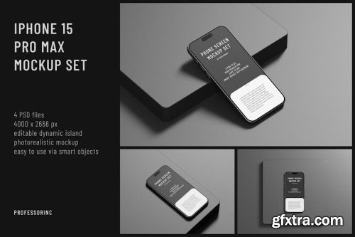 Phone 15 Pro Mockup Collections 14xPSD