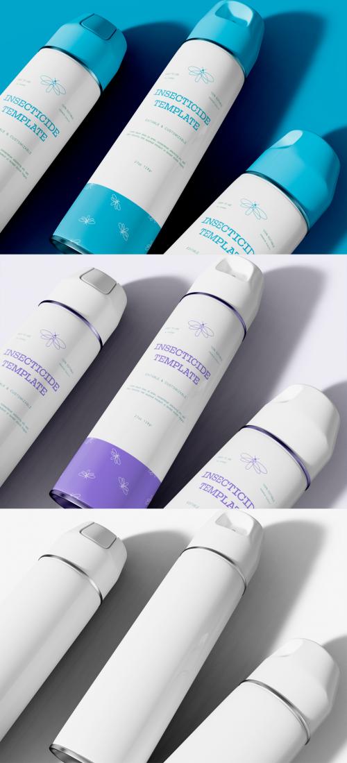 Aerosol Spray Bottles Mockup