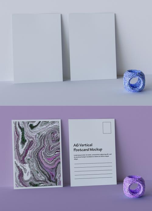 Vertical A6 Postcard Mockup