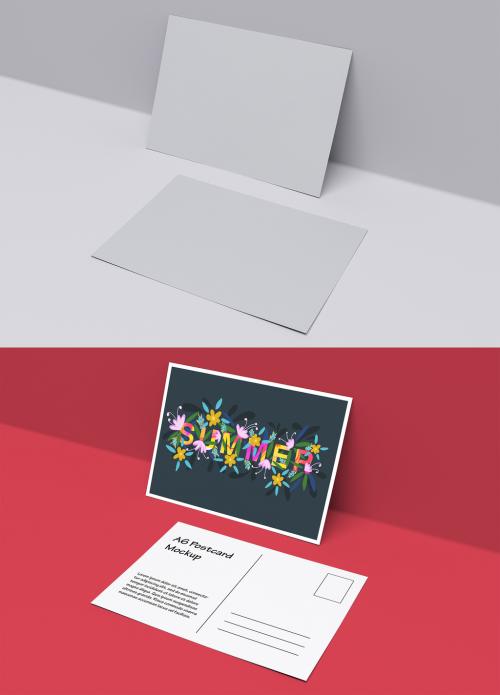 Horizontal A6 Postcard Mockup