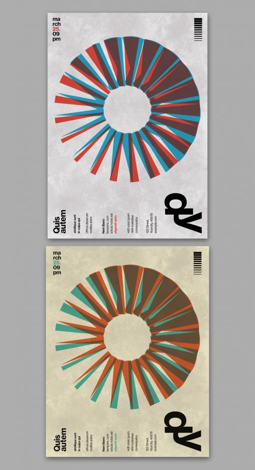 Retro Poster Layout with Abstract Circles