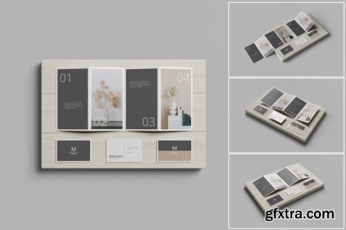 Roll-Fold Brochure Mockup Collections 12xPSD