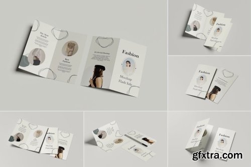 Roll-Fold Brochure Mockup Collections 12xPSD