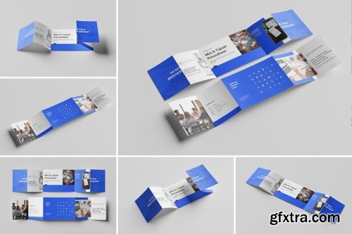 Roll-Fold Brochure Mockup Collections 12xPSD