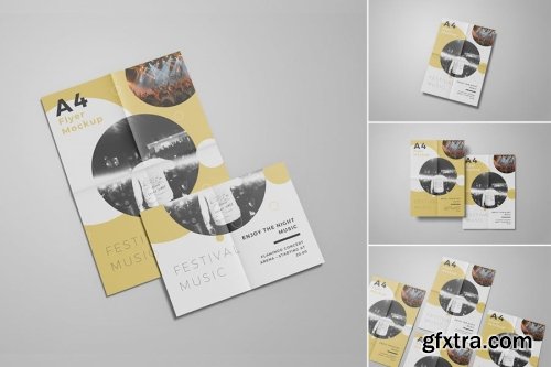 A4 Flyer Mockup Collections 14xPSD