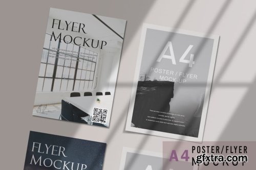 A4 Flyer Mockup Collections 14xPSD