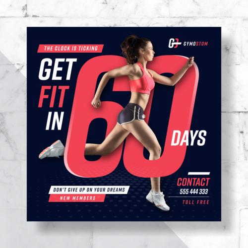 Sports Fitness Social Media Post Design