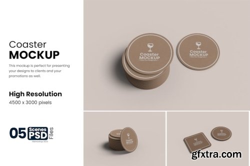 Coasters Mockup Collections 14xPSD