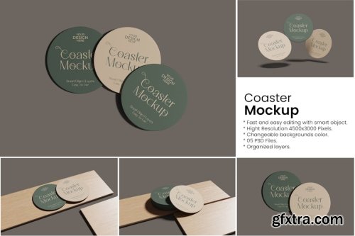 Coasters Mockup Collections 14xPSD