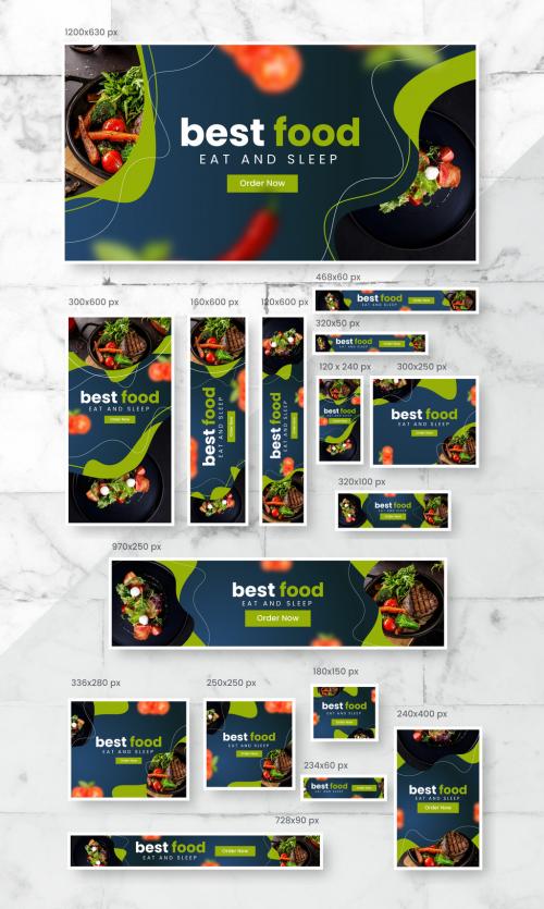 Food Web Banner Set for Restaurant Layout